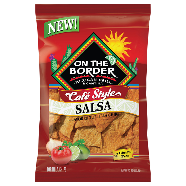 On The Border Gluten Free Cafe Style Salsa Flavored Tortilla Chips