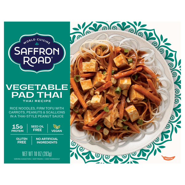 Saffron Road Vegan Vegetable Pad Thai with Rice Noodles Frozen Meal