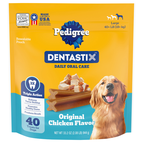 PEDIGREE DENTASTIX Real Chicken Treats for Large Dogs - 40 ct