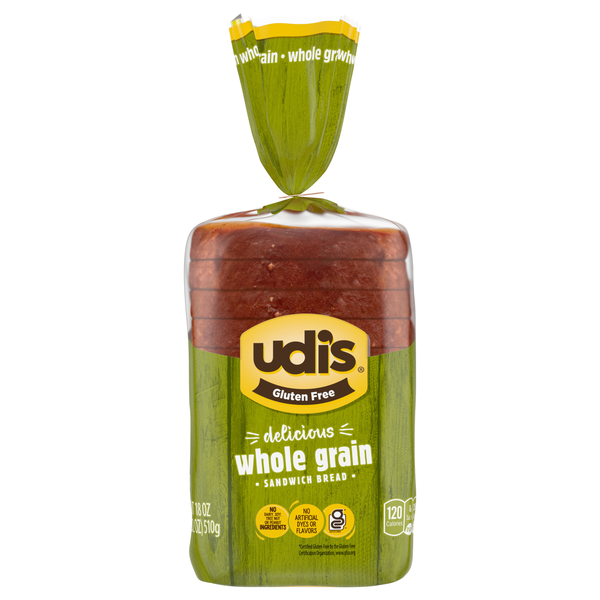 Udi's Gluten Free Whole Grain Sliced Bread Frozen