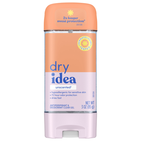 Dry Idea Advanced Dry Unscented Antiperspirant Deodorant Clear Gel