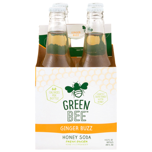 Green Bee Ginger Buzz Honey Soda - 4 pk