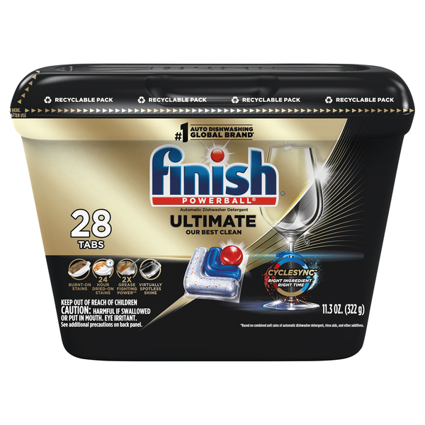 FINISH Powerball Automatic Dishwasher Detergent Tabs - 28 ct