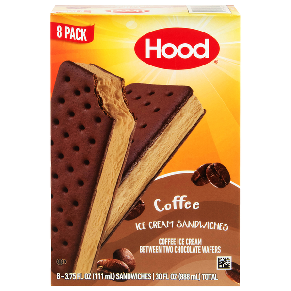 Hood Coffee Ice Cream Sandwiches - 8 ct