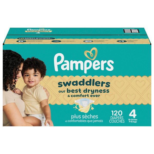 Pampers Swaddlers Size 4 Baby Diapers 22-37 lb