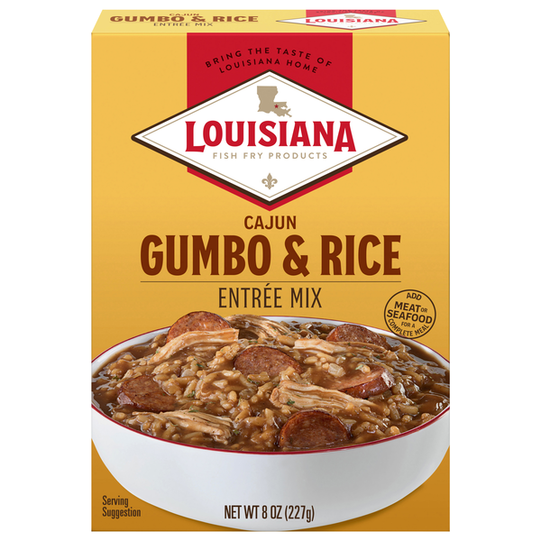 Save on Louisiana Fish Fry Products Cajun Gumbo & Rice Entree Mix Order