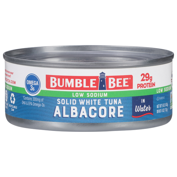 Bumble Bee Low Sodium Wild Caught Solid White Albacore Tuna in Water