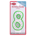 Betty Crocker Green with Dots Numeral Birthday Candle #8