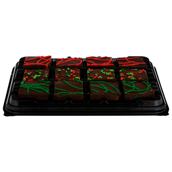 MJAY's Specialty Gourmet Christmas Fudge Iced Brownies - 12 ct