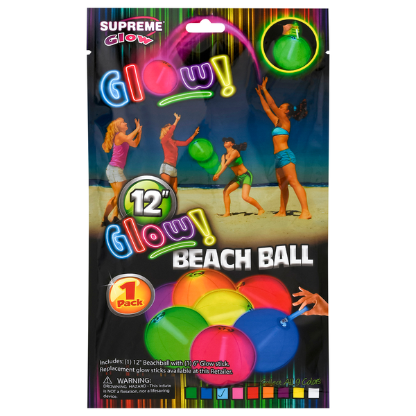 Supreme Glow Beach Ball 12 Inch Blue