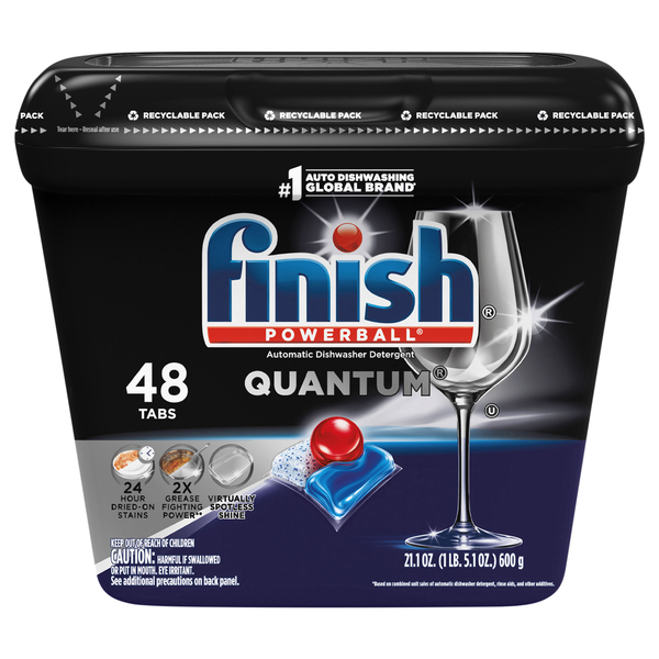 FINISH Powerball Quantum Dishwasher Detergent Tabs - 48 ct