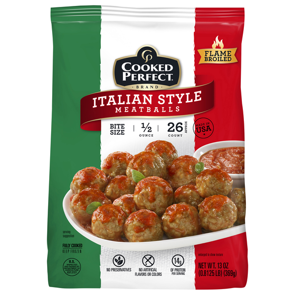 Cooked Perfect Bite Size Italian Style Meatballs - apx 26 ct Frozen