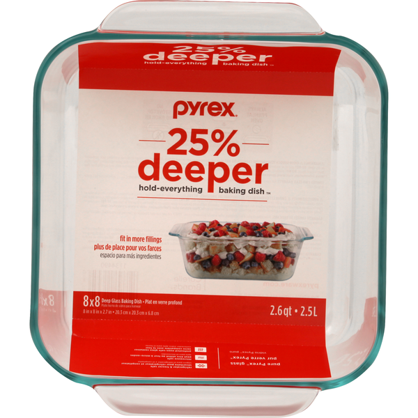 Pyrex 8 x 8 Inch 2.6 Quart Baking Dish