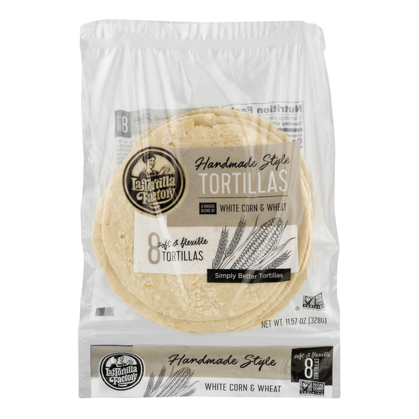 La Tortilla Factory White Corn & Wheat Tortillas 5 Inch - 8 ct