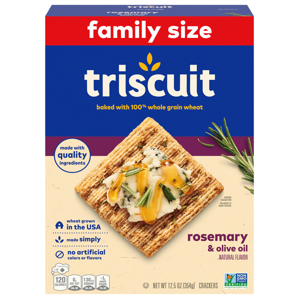 Triscuit Rosemary & Olive Oil Whole Grain Wheat Crackers Family Size