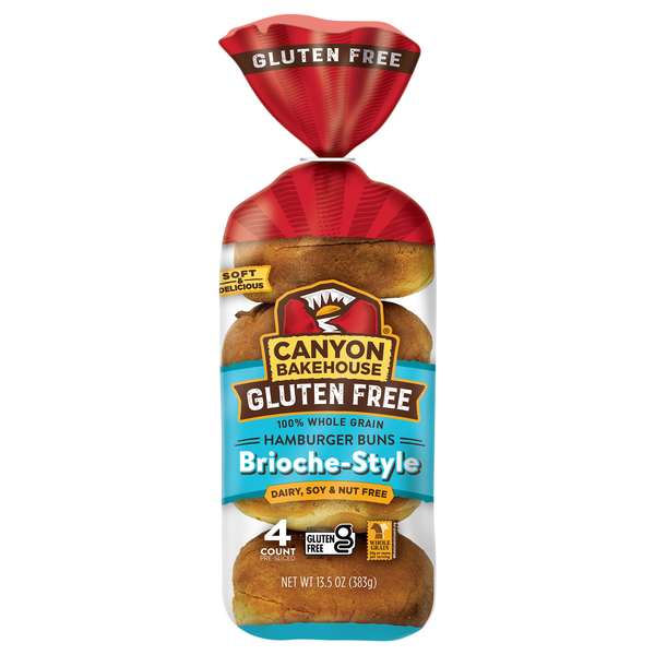 Canyon Bakehouse Gluten Free Brioche-Style Hamburger Buns - 4 ct