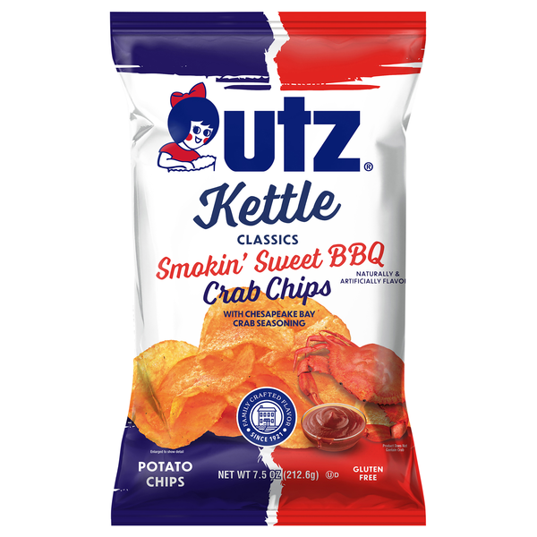 Utz Kettle Classics Gluten Free Smokin' Sweet BBQ Crab Potato Chips