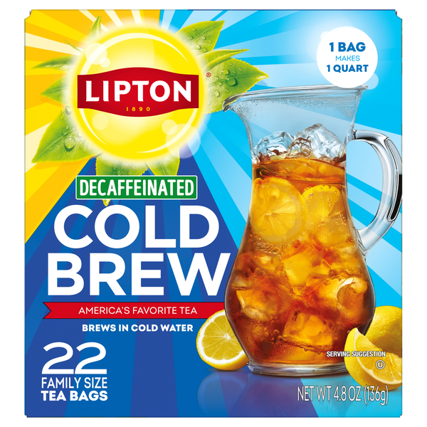 Lipton Decaffeinated Cold Brew Family Size Tea Bags