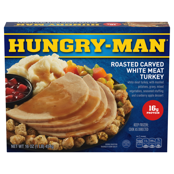 Hungry-Man Roasted Carved White Meat Turkey Protein Frozen Meal