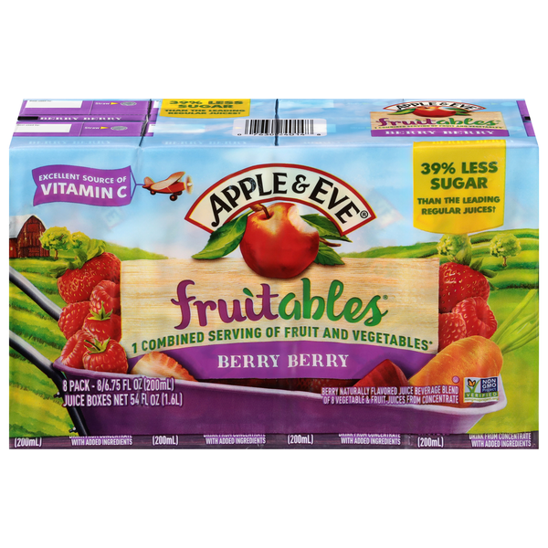 Apple & Eve Fruitables Berry Berry Fruit & Vegetable Juice Boxes - 8 pk