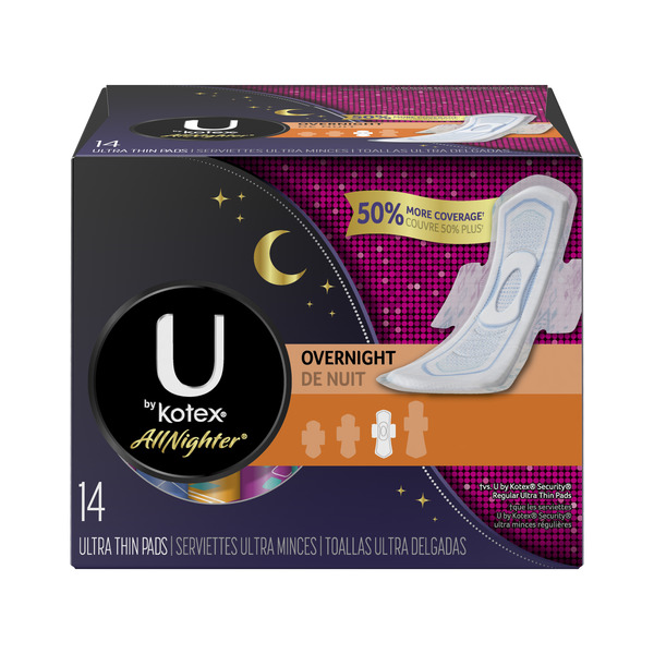 Save On U By Kotex All Nighter Overnight Ultra Thin Pads With Wings Order Online Delivery Giant