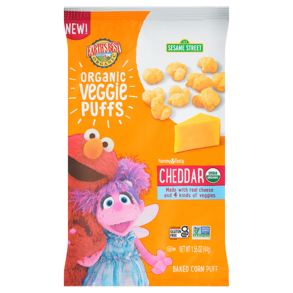 Earth's Best Organic Gluten Free Cheddar Sesame Street Veggie Puffs