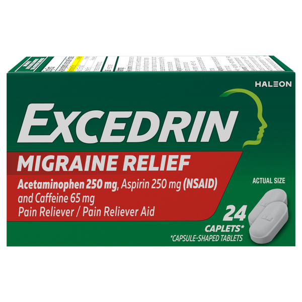 Excedrin Migraine Pain Relief Acetaminophen Aspirin & Caffeine Caplets
