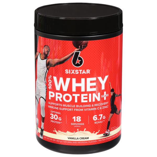SIXSTAR Vanilla Cream 30g 100% Whey Protein+ Powder Drink Mix