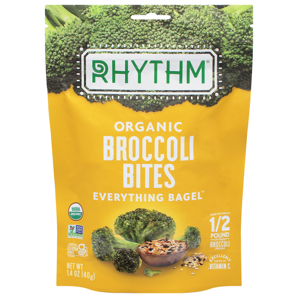 Save on Rhythm Broccoli Bites Everything Bagel Organic Gluten Free
