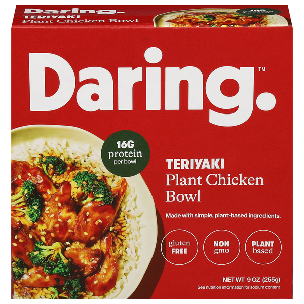 Daring Gluten Free Teriyaki Plant Chicken Bowl 16g Protein Frozen Meal