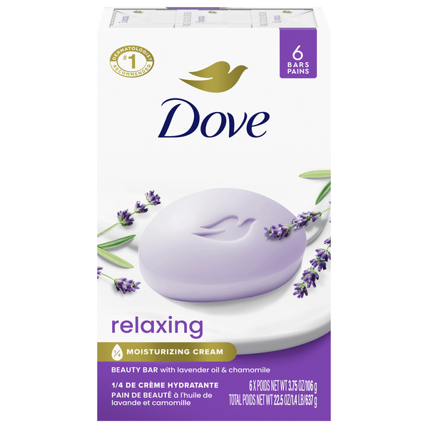 Dove Relaxing Lavender Beauty Soap Bar - 6 ct