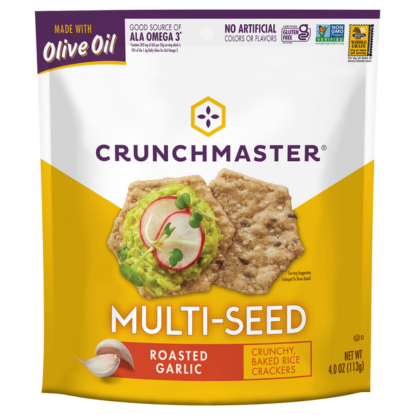 Crunchmaster Gluten Free Multi-Seed Roasted Garlic Rice Crackers