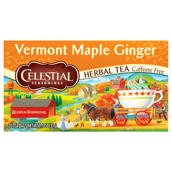 Celestial Seasonings Caffeine Free Vermont Maple Ginger Herbal Tea Bags