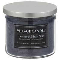 Village Candle Gentlemen's Collection Leather & Musk Noir