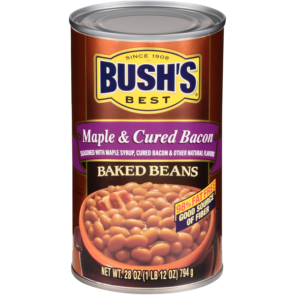 Save on Bush's Best Baked Beans Maple & Cured Bacon 98 Fat Free Order