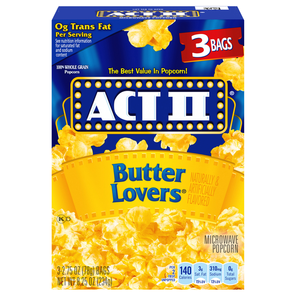 Act II Butter Lovers Microwave Popcorn