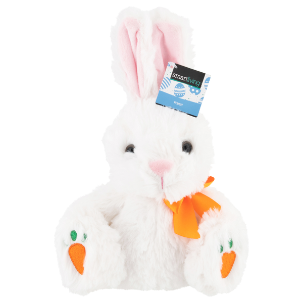 Smart Living Easter Plush White Bunny with Carrot Feet