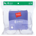 Hanes Women's Cushioned Ankle Socks Size 5-9 White