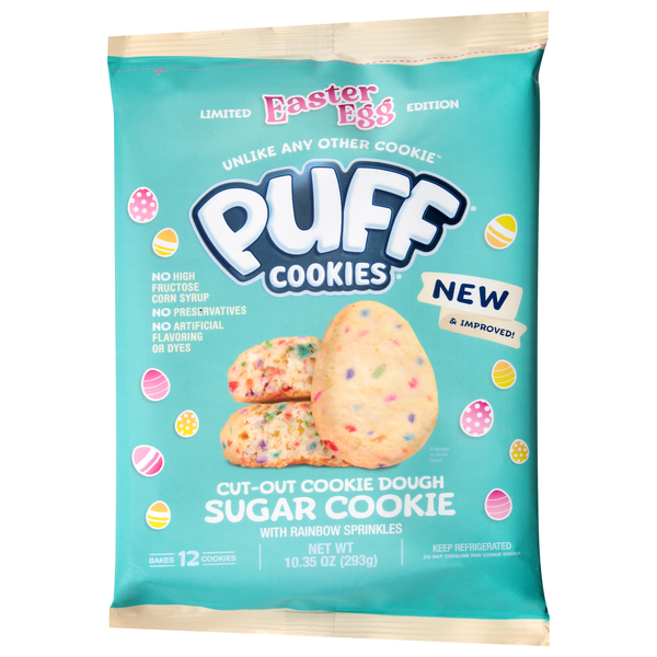 Puff Cookies Easter Egg Cut-Out Sugar Cookie Dough - 12 ct