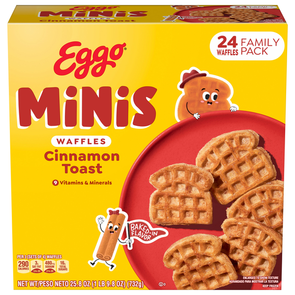 Eggo Minis Cinnamon Toast Waffles Family Pack - 24 ct