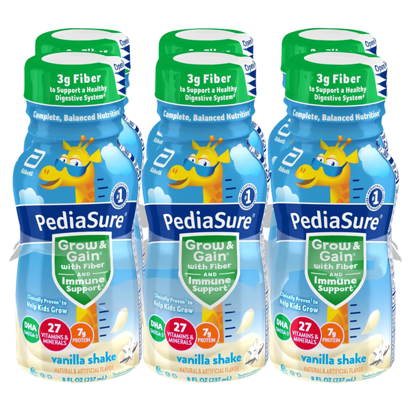 PediaSure Grow & Gain with Fiber Vanilla Nutrition Shake - 6 pk