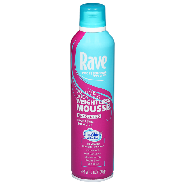 Rave Unscented Volume Boosting Weightless Mousse