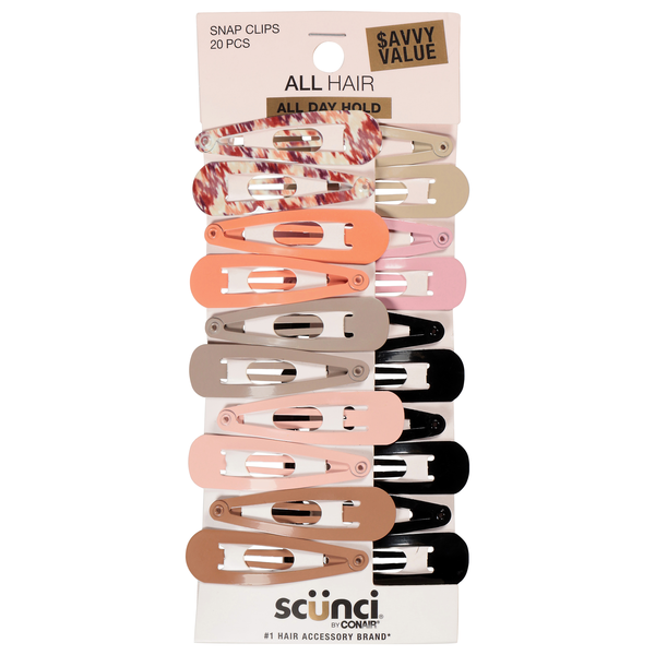 Scunci All Hair Snap Clips