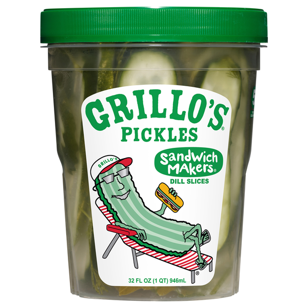 Grillo's Pickles Sandwich Makers Dill Pickle Slices Fresh