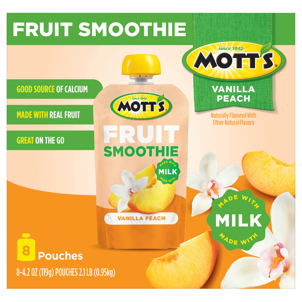 Mott's Vanilla Peach Fruit Smoothie - 8 ct