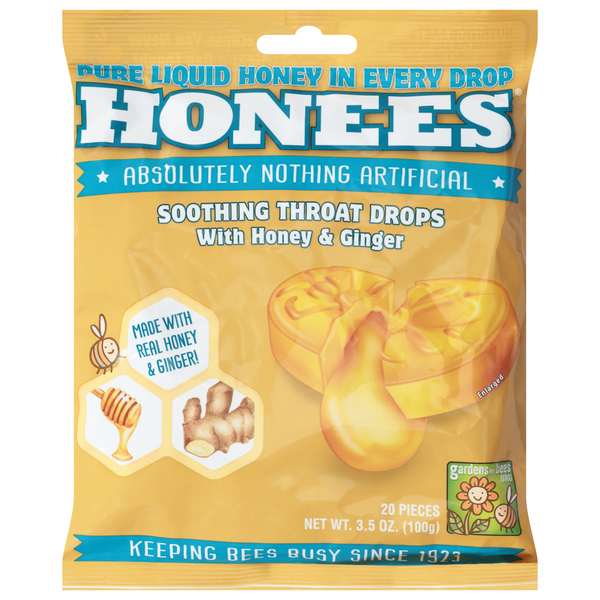 Honees Honey Ginger Throat Drops