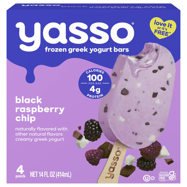 Yasso Black Raspberry Chip Greek Yogurt Bars - 4 ct