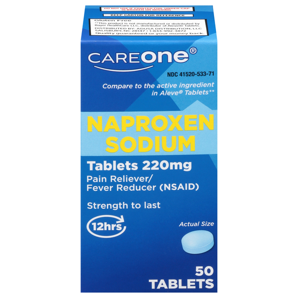 CareOne Pain & Fever Relief Naproxen Sodium 220 mg Tablets