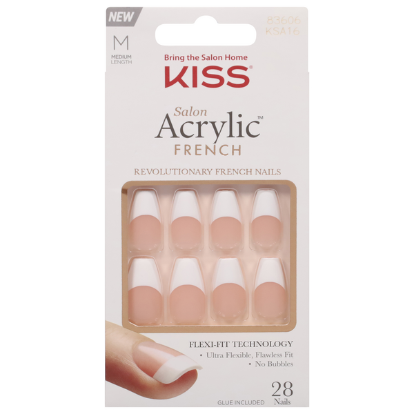 Kiss Salon Acrylic French Medium Length Nails
