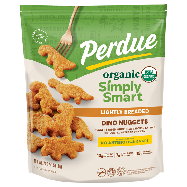 Perdue Simply Smart Organics Lightly Breaded Chicken Breast Dino Nuggets